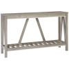 HOMCOM Farmhouse Console Table Gray Storage Shelf Rustic Sofa Table Anti-tipper Living Room Entryway