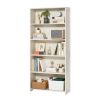 5 Tiers Wide Bookshelf 68" Wooden Freestanding Open Bookcase Shelf White