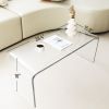 HOMCOM Acrylic Coffee Table, 39.25" Long 15mm Thick Rectangle Tea Table for Living Room, Clear