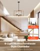 6-Light Chandelier Metal Modern Chandelier Adjustable Height for Ceilings
