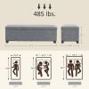 HOMCOM 47 Inches Storage Ottoman Bench, Foot Rest with Legs, End of Bed Bench, Corduroy Storage Chest for Living Room, Gray