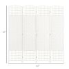 HOMCOM 4-Panel White Wave Fiber Folding Privacy Screen, Freestanding Room Divider for Home Office