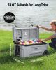 Portable Cooler 74 QT Insulated Wheeled Cooler 120 Can Capacity with Cup Holder