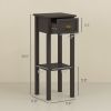 HOMCOM 2-Tier Side Table with Drawer Shelf, End Table for Living Room Hallway, Coffee