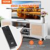 VEVOR Rattan TV Stand for 75in TV, Boho TV Stand with Rattan Door, Entertainment Center with Build-in Socket, Storage Cabinet with 2 Shelves